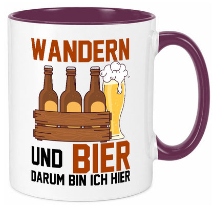 Wandern und Bier darum bin ich hier | Bierkasten lustiger Spruch Geschenk Humor