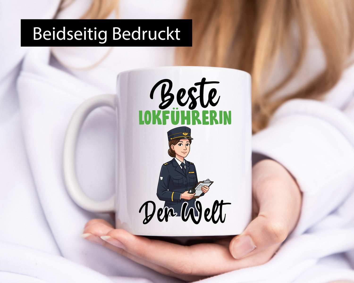 Beste Lokführerin | Zug Beruf v2 Humor Arbeit Kollegen Büro Geschenkidee Tasse