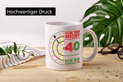 Ich bin nicht 40 double 80 | Dart spieler Geschenkidee Humor Tasse