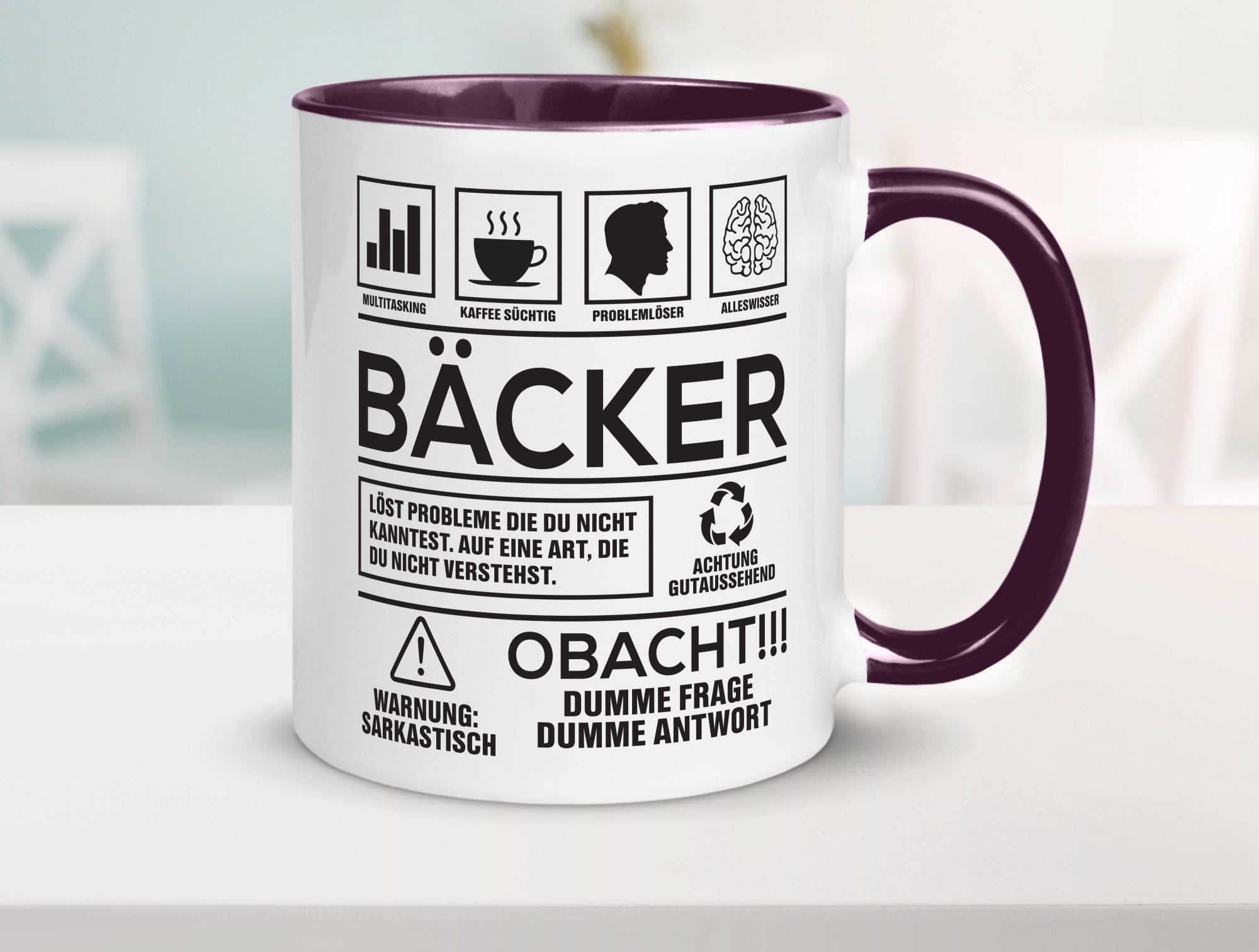 Achtung Probleme Bäcker | Bäckerei Backen Konditor Geschenk Humor Geschenkidee
