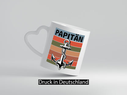 Papitän | Spruchtasse Vatertag Geburtstag Papa lustig Familie Geschenkidee
