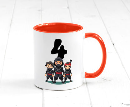 4. Geburtstag | 4 Jahre Ninja lustig Geschenkidee Geschenk Tasse
