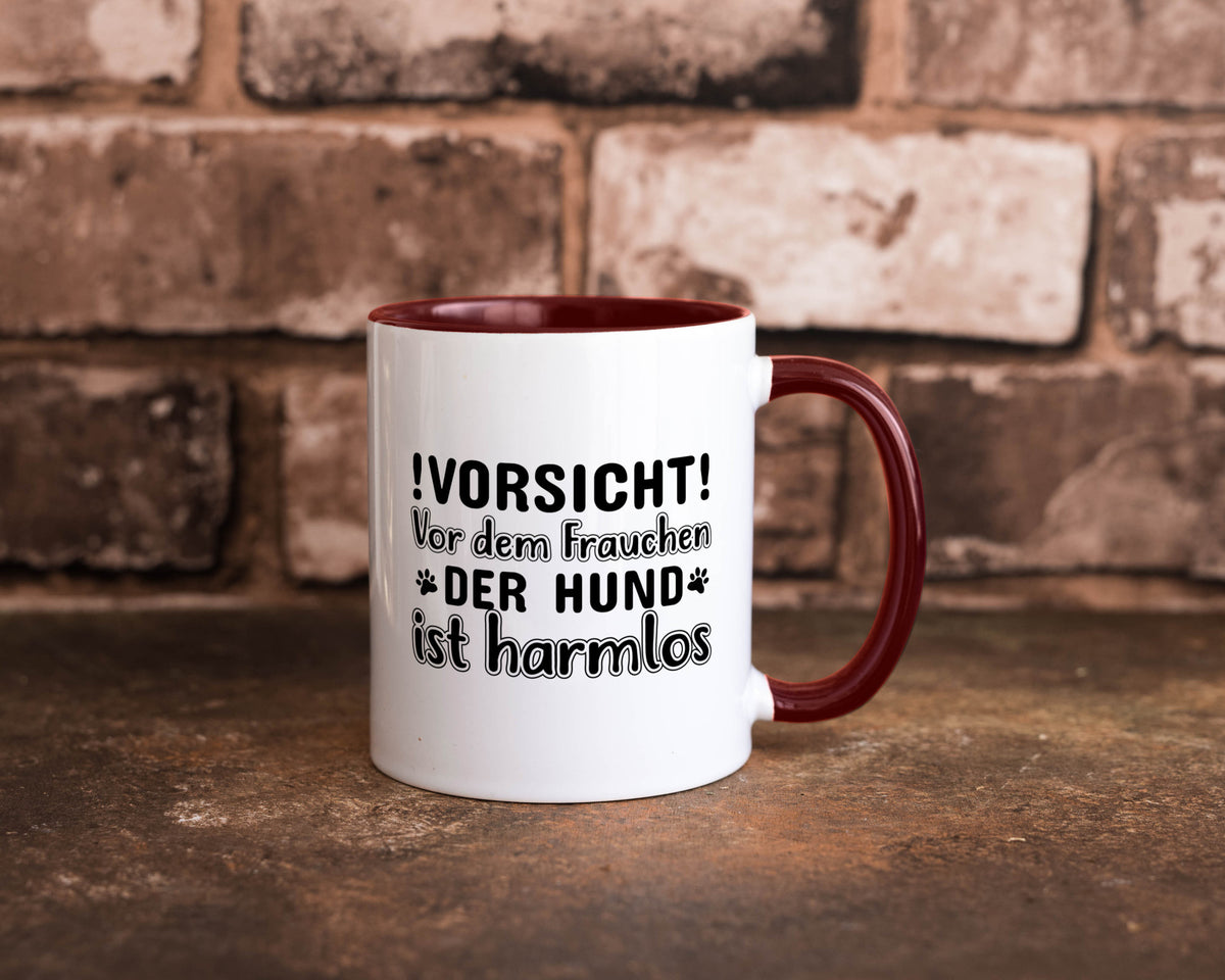 Vorsicht vor dem Frauchen | Hundebesitzerin Pfoten Geschenkidee Tierliebhaber Tasse