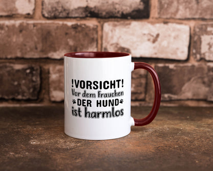 Vorsicht vor dem Frauchen | Hundebesitzerin Pfoten Geschenkidee Tierliebhaber Tasse
