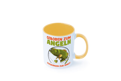 Geboren zum Angeln | Angler Tasse Fischer Spruch Humor Geschenkidee