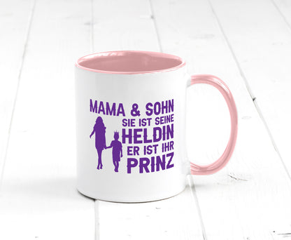 Mama &amp; Sohn | Helding Prinz Mutterliebe Geschenkidee Familie Humor Tasse