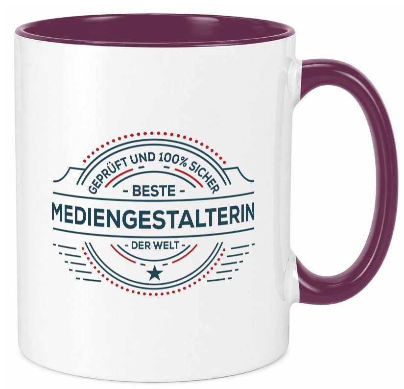 Geprüft und sicher: Mediengestalterin | Medien lustiger Spruch Geschenk Humor