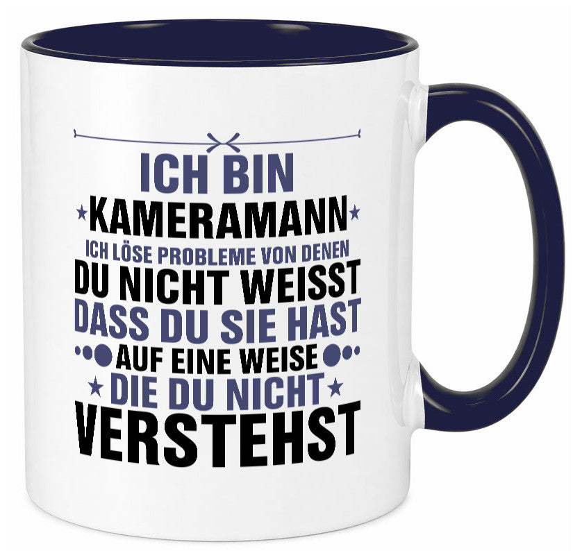 Löse Probleme: Kameramann | Kamera v2 lustiger Spruch Geschenk Humor Tasse