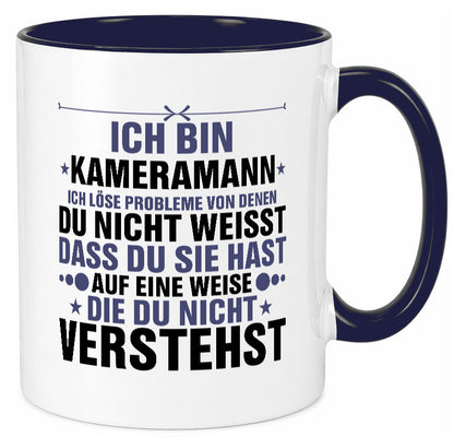 Löse Probleme: Kameramann | Kamera v2 lustiger Spruch Geschenk Humor Tasse