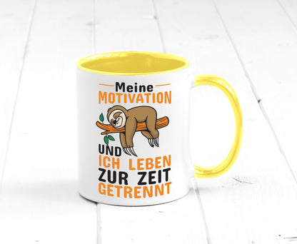 Keine Motivation | Faultier Tasse Büro Humor faul Geschenk Arbeit Kollegen