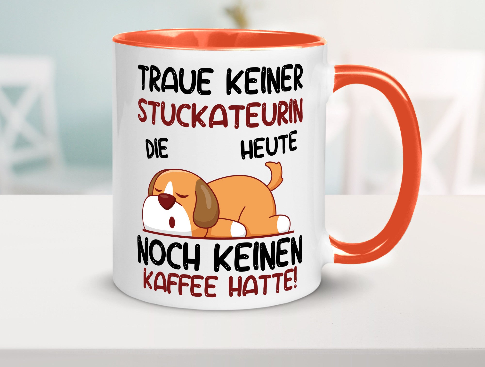 Traue keiner Stuckateurin | Innenausbau lustig Humor Geschenkidee Geschenk Tasse