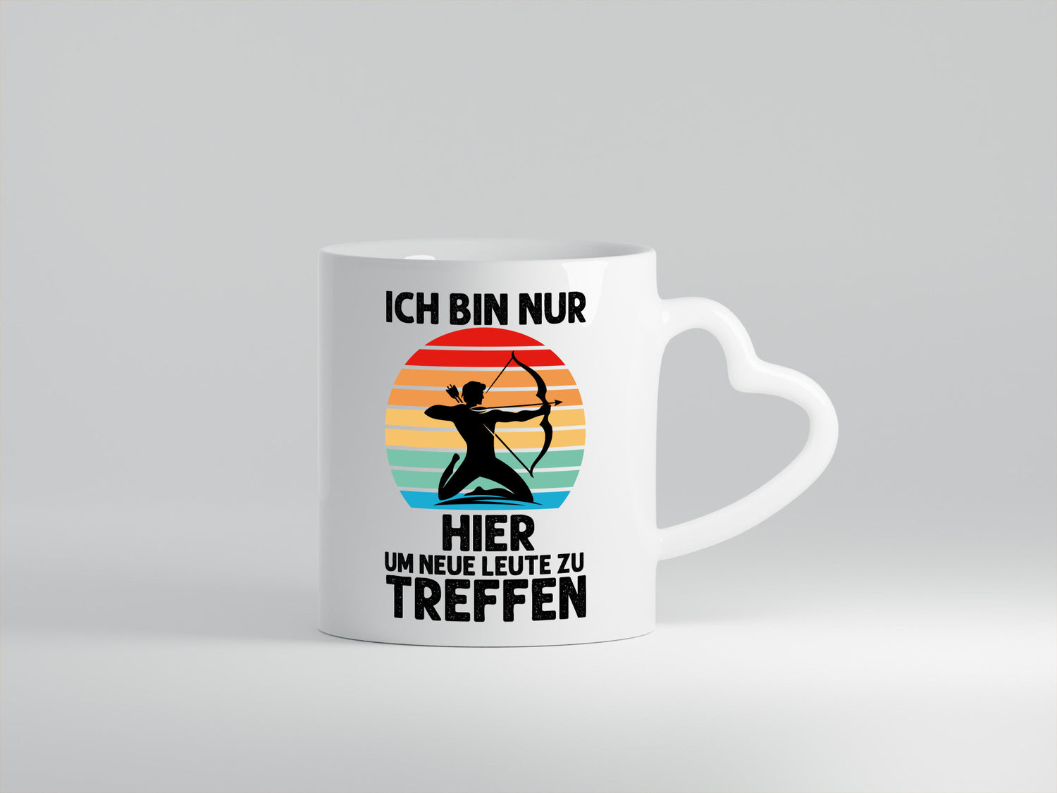 Nur hier um neue Leute zu treffen | Bogenschütze Humor Geschenkidee Tasse