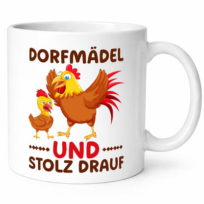 Dorfmädel und stolz drauf | Hühner Dorf Bauern Humor Geschenkidee Tasse