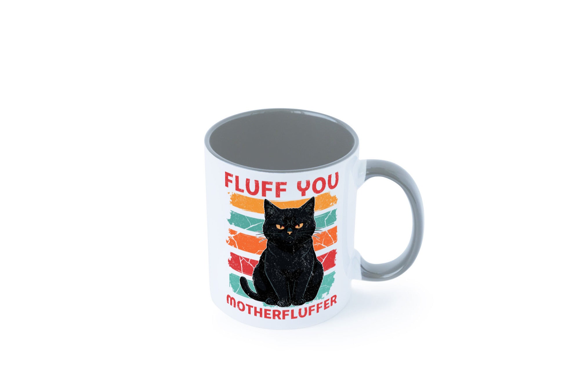 Fluff you Motherfluffer | Schwarze Katze Böse Humor Tierliebhaber Geschenkidee