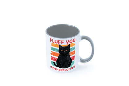 Fluff you Motherfluffer | Schwarze Katze Böse Humor Tierliebhaber Geschenkidee