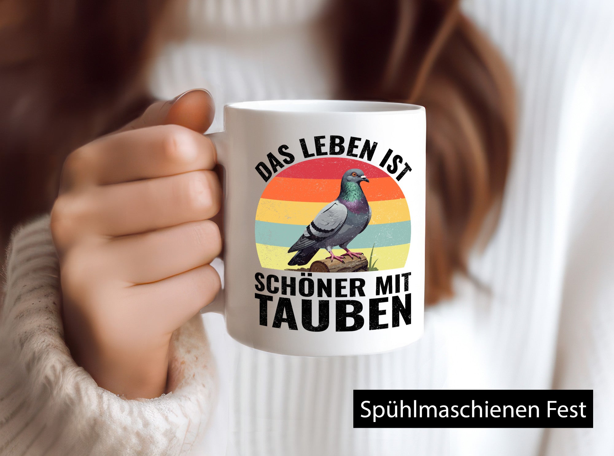 Das leben ist schöner mit Tauben | Taubenzüchter Humor Geschenkidee Tasse