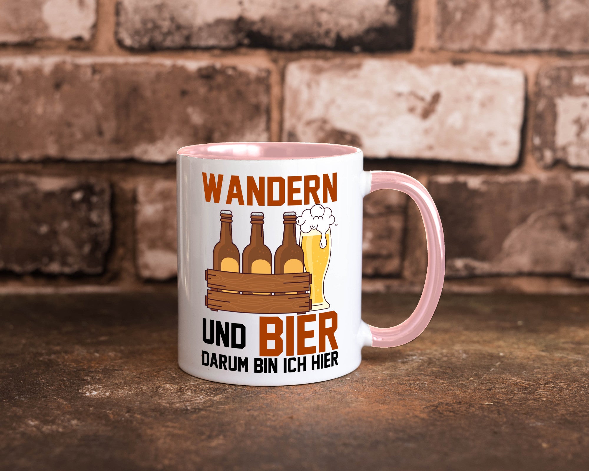 Wandern und Bier darum bin ich hier | Bierkasten lustiger Spruch Geschenk Humor