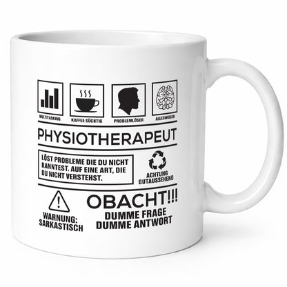 Achtung Probleme Physiotherapeut v2 Geschenkidee Humor Tasse
