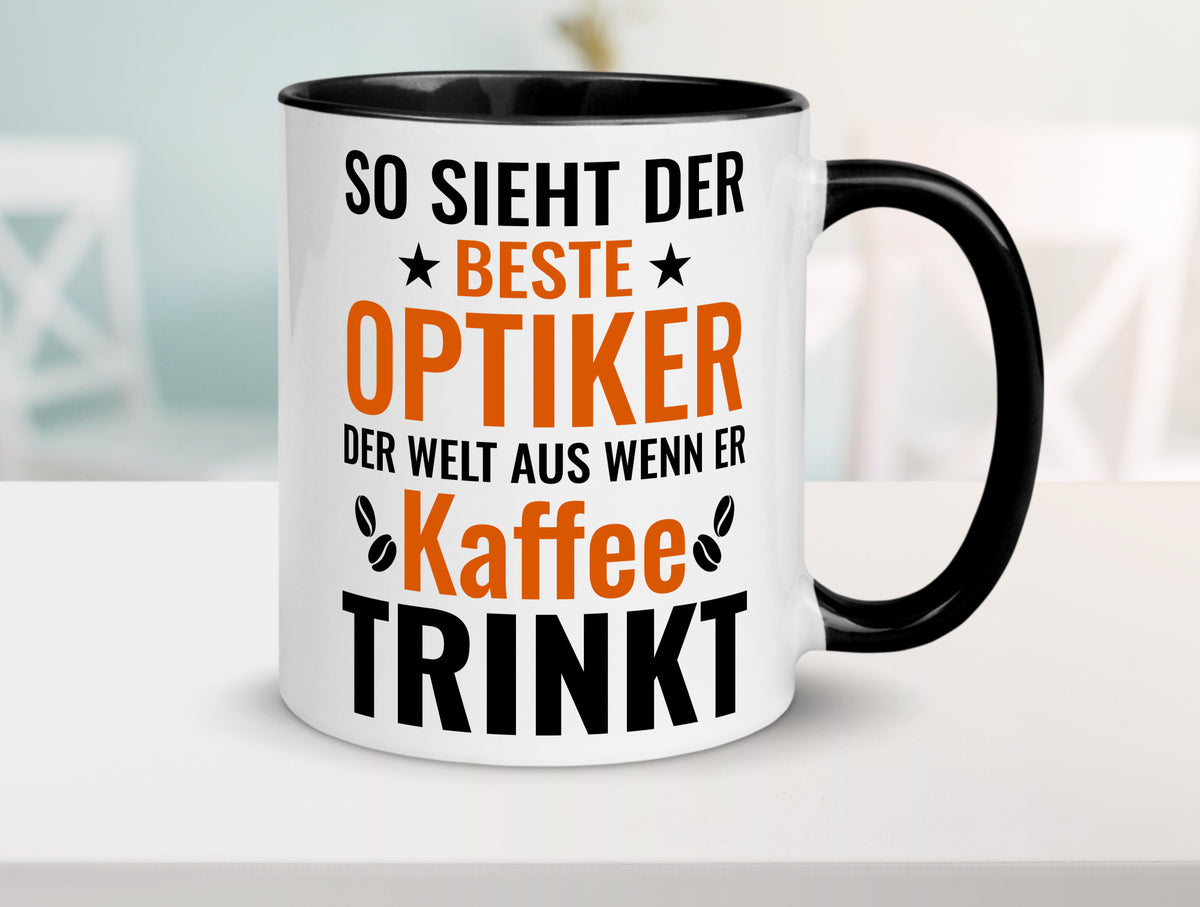 Kaffee trinkt: Optiker | Augenoptiker Geschenkidee Humor Tasse
