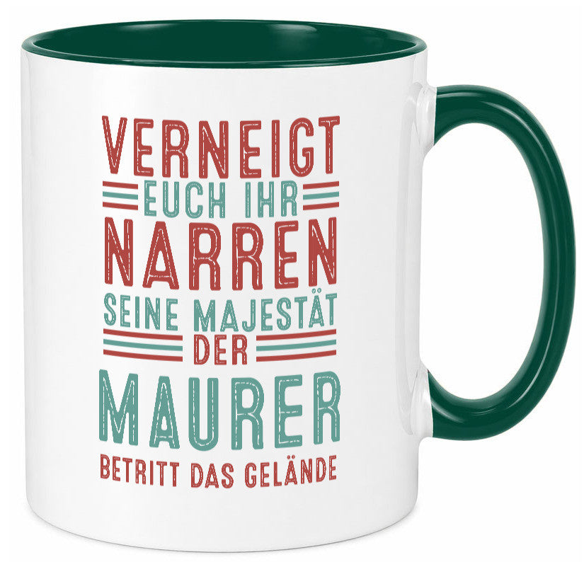 Verneigt euch: Maurer | Bau Handwerker lustiger Spruch Geschenk Humor Tasse