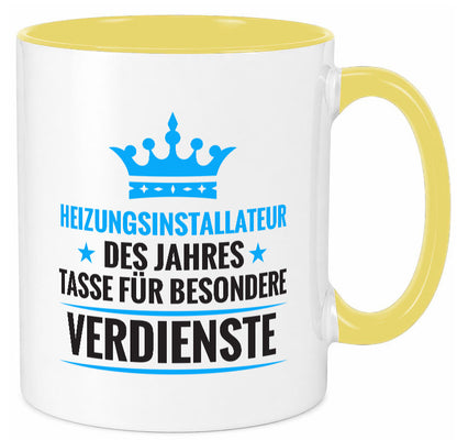 Besonderer Verdienst: Heizungsinstallateur | Heizungsbauer lustiger Spruch Tasse
