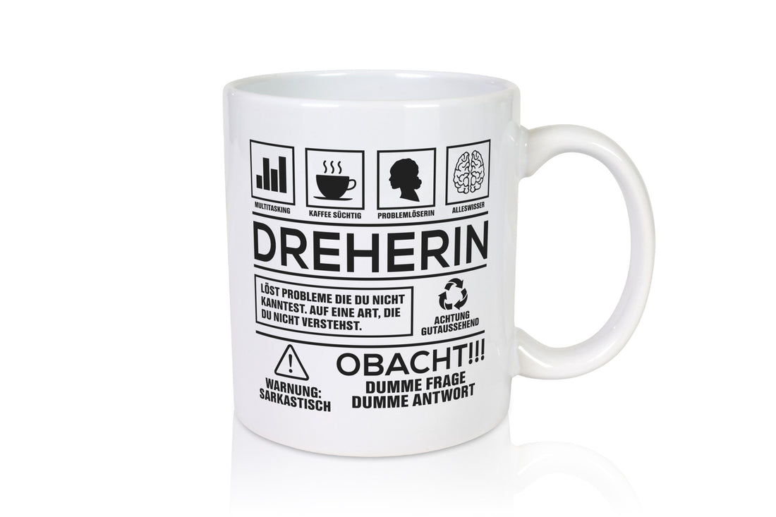 Achtung Probleme Dreherin | Fräser Dreher lustig Humor Geschenkidee Geschenk Tasse