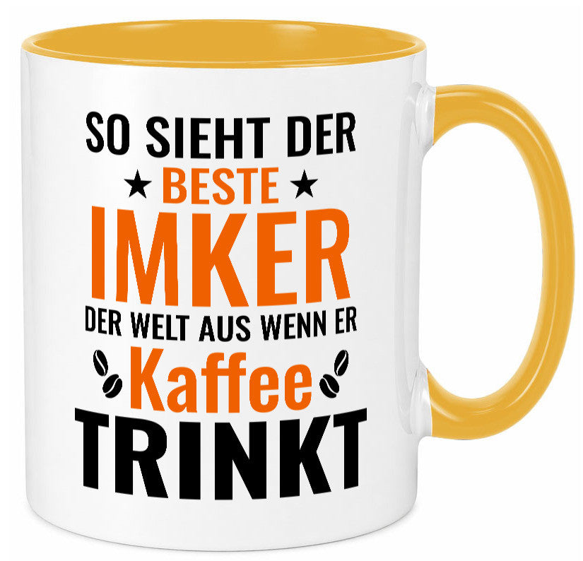 Kaffee trinkt: Imker | Imkerei lustiger Spruch Geschenk Humor Geschenkidee Tasse
