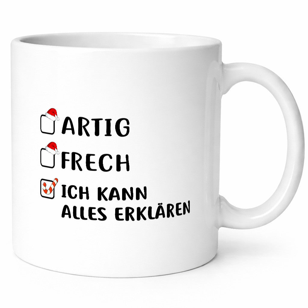 Weihnachten | Artig Frech lustiger Spruch Geschenk Humor Geschenkidee Tasse