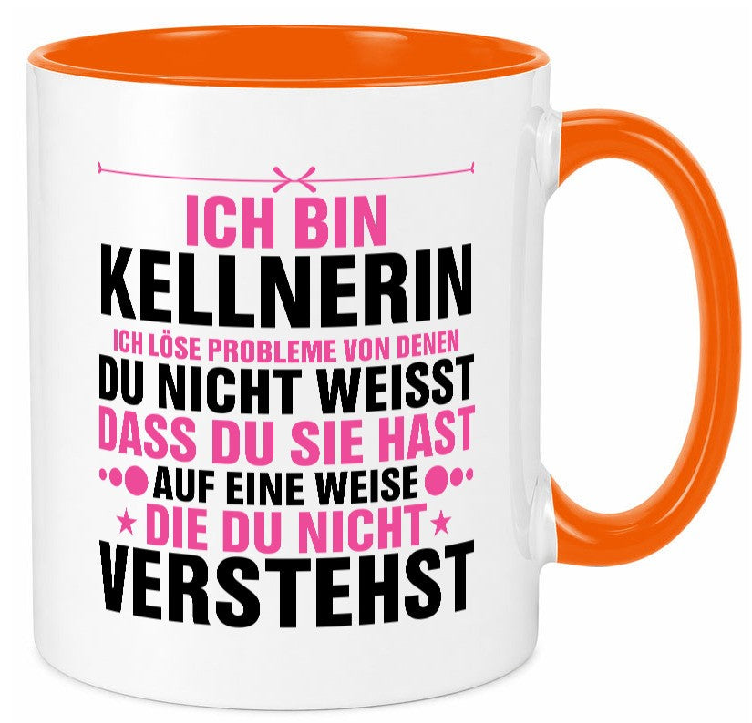 Löse Probleme: Kellnerin | Beruf kellnern Bedienung v2 Geschenk Arbeit Kollegen Tasse