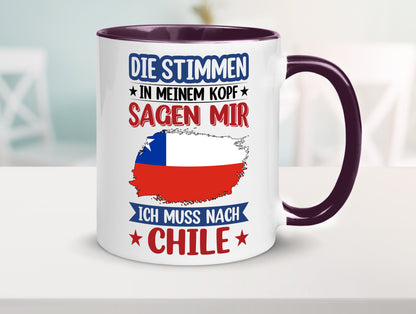 Chile | Urlaub Stimmen in meinem Kopf Traumland Geschenkidee Humor Tasse