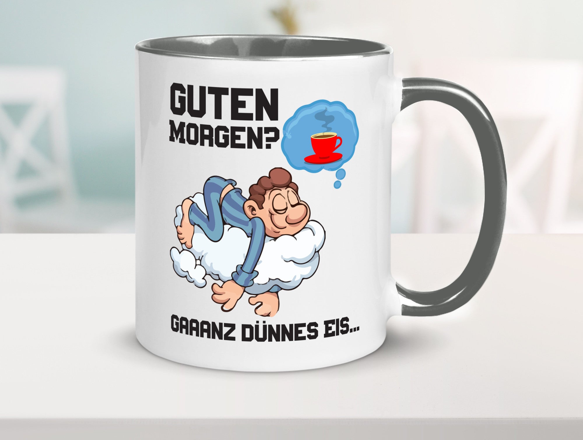 Ganz dünnes Eis | Morgenmuffel Tasse Kaffeetrinker Geschenkidee Humor