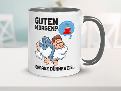 Ganz dünnes Eis | Morgenmuffel Tasse Kaffeetrinker Geschenkidee Humor