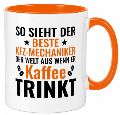 Kaffee trinkt: KFZ-Mechaniker | Werkstatt Mechaniker lustig Humor Geschenkidee Tasse