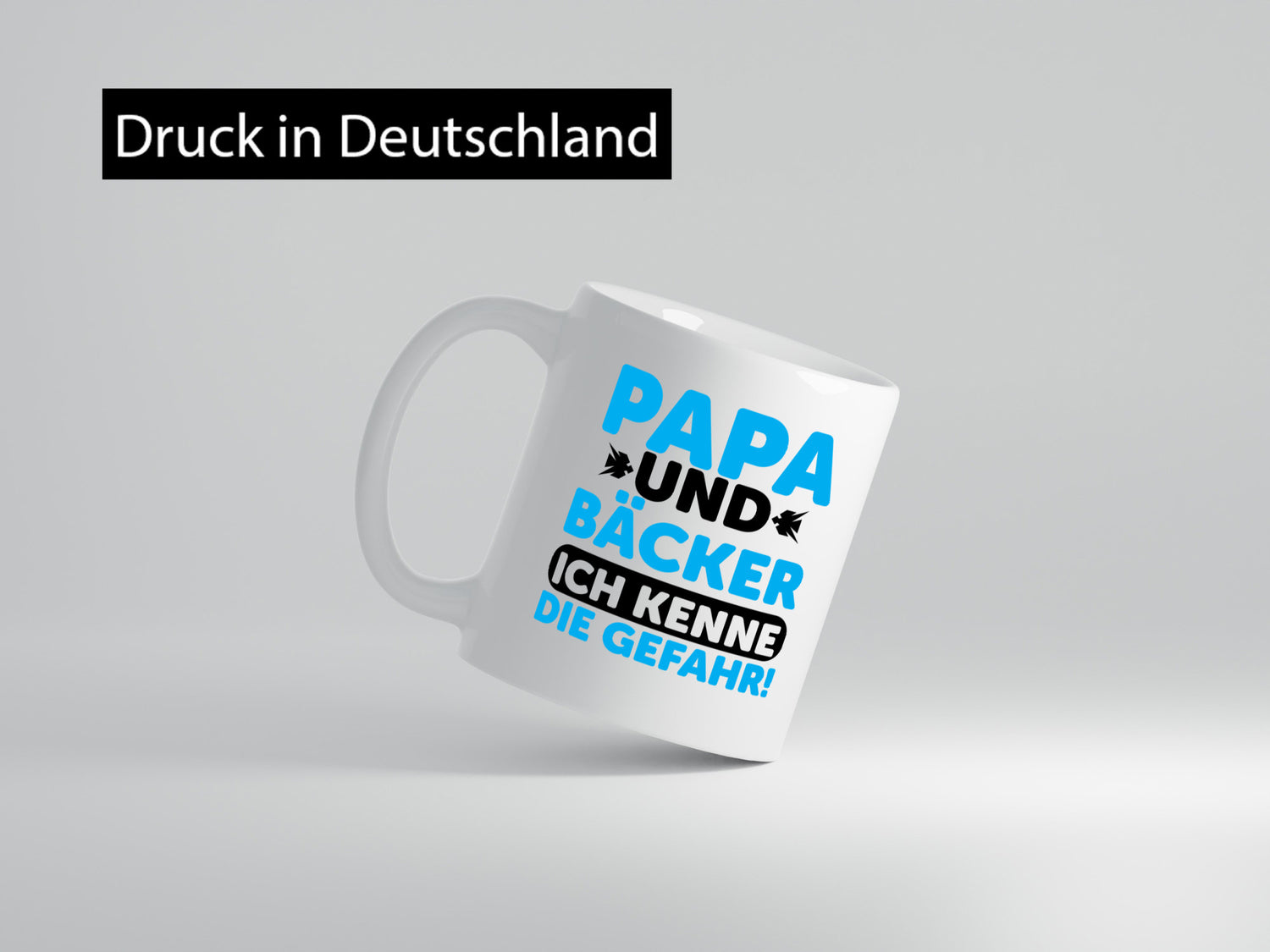 Papa und Bäcker ich kenne die Gefahr | Vatertag Geschenkidee Familie Humor Tasse