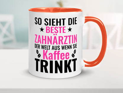 Kaffee trinkt: Zahnärztin | Zahnmedizin Beruf Geschenk Arbeit Kollegen Büro