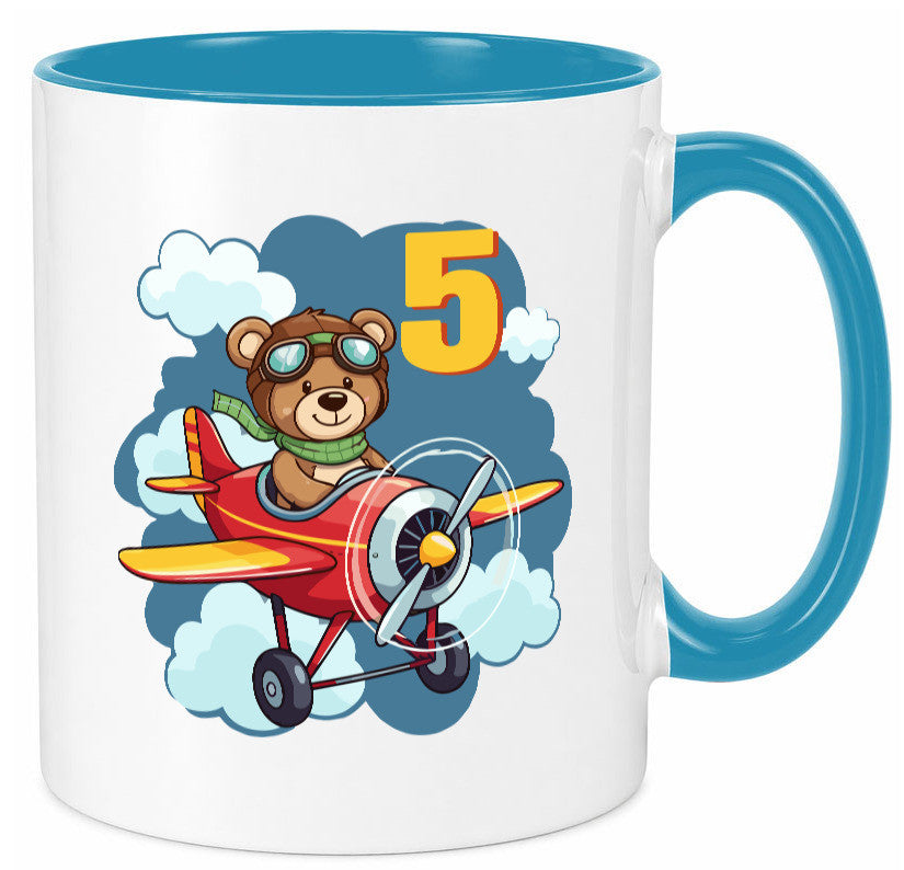 5. Geburtstag | 5 Jahre Kinder Pilot Flugzeug Geschenkidee Humor Tasse