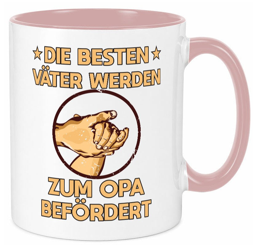 Besten Väter werden zum Opa befördert | Zwei Hände Geschenkidee Familie Humor Tasse
