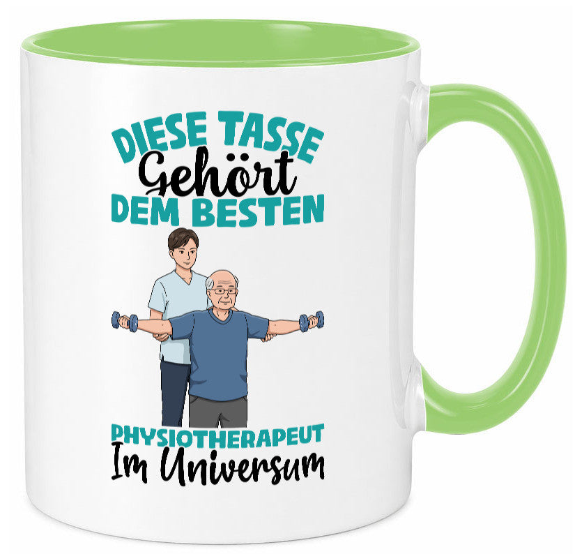 Im Universum: Physiotherapeut Geschenkidee Humor Tasse