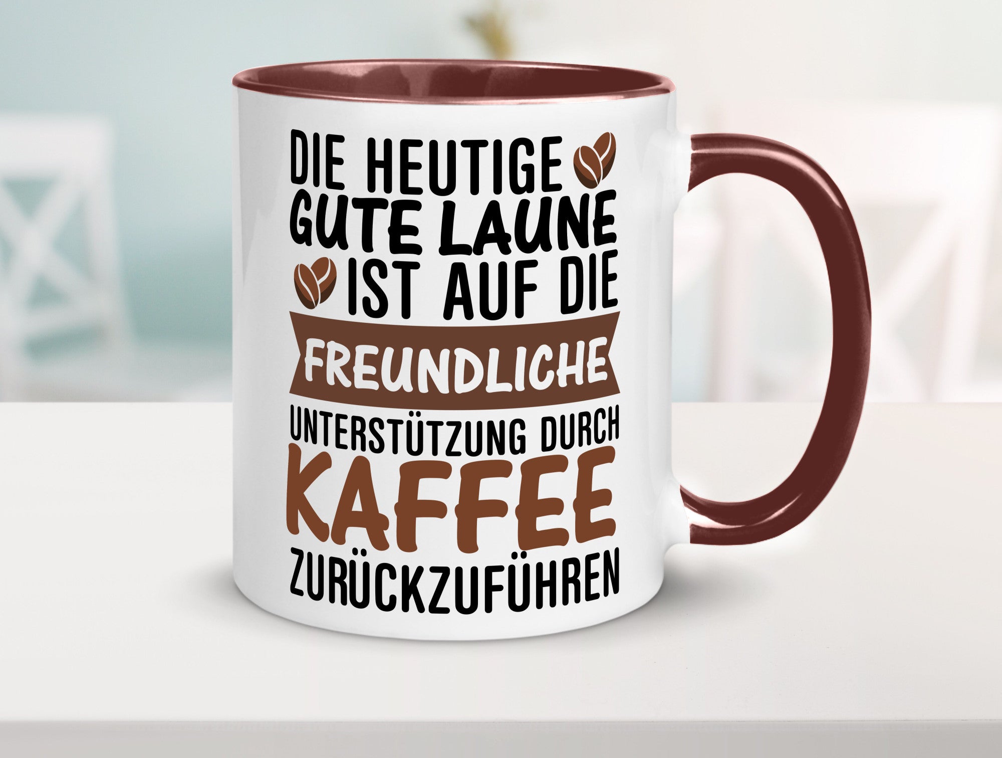 Unterstützung durch Kaffee | Kaffeliebhaber gute Laune Geschenk Humor