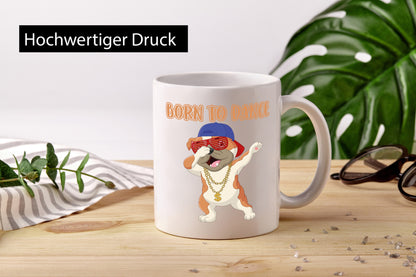 Born to dance | Mops Tasse Tänzer lustiger Hund Geschenkidee Tierliebhaber Humor