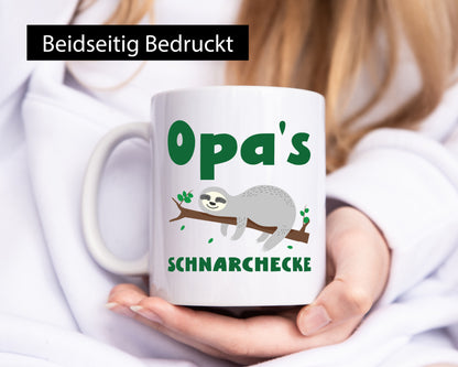 Opas Schnarchecke | Faultier Opa Bester Humor Familie Geschenkidee Tasse