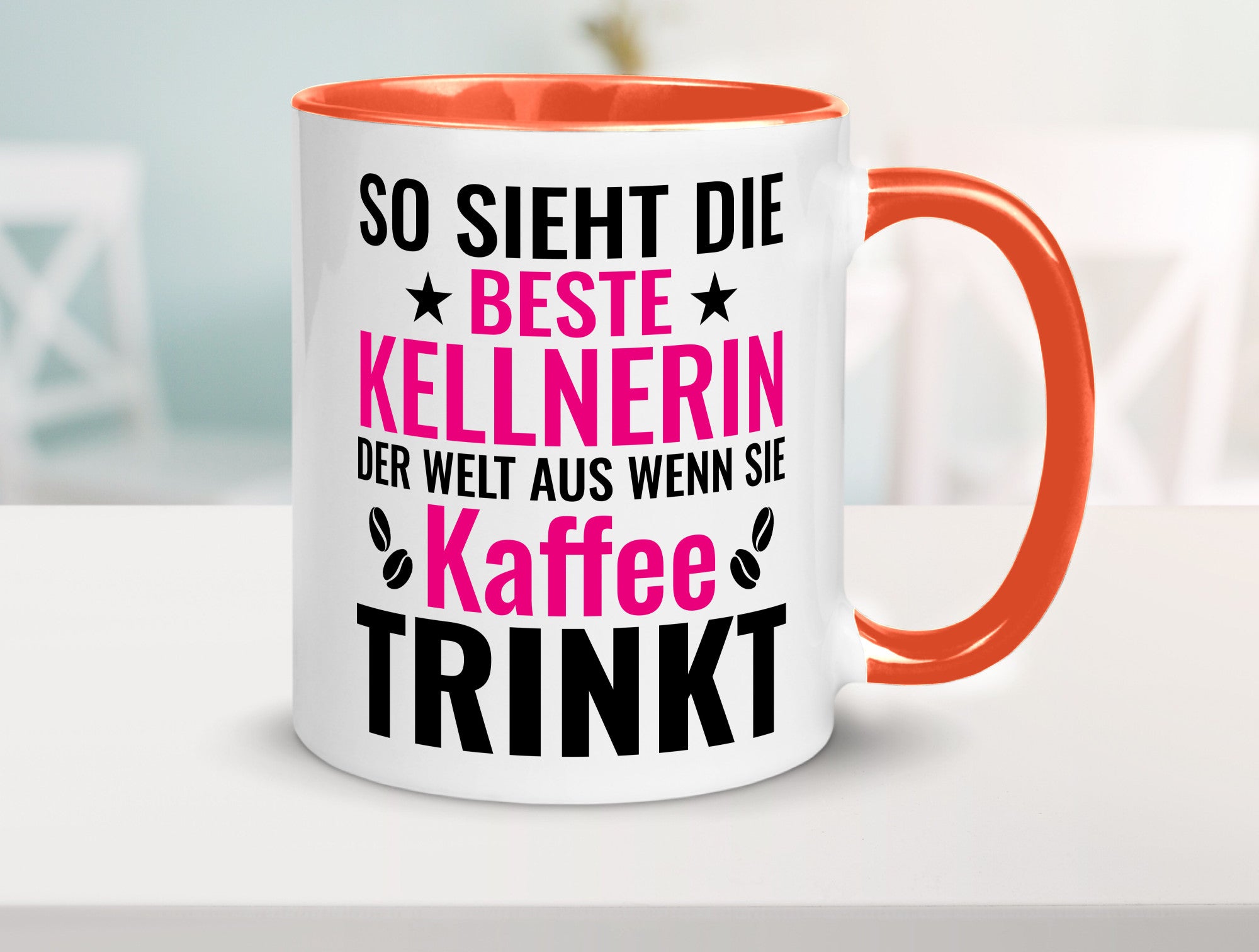 Kaffee trinkt: Kellnerin | Beruf kellnern Bedienung Humor Arbeit Kollegen Büro