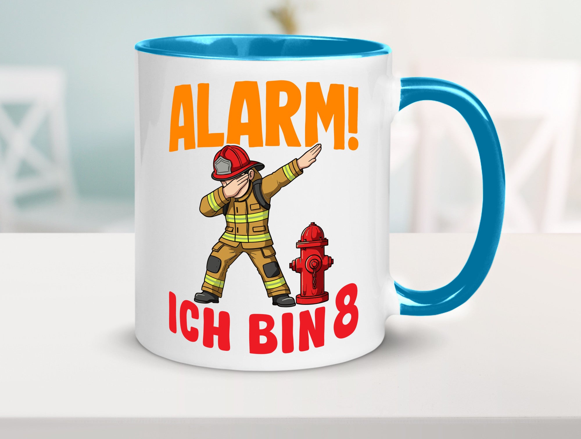8. Geburtstag | 8 Jahre Feuerwehr Junge lustig Geschenkidee Geschenk Tasse