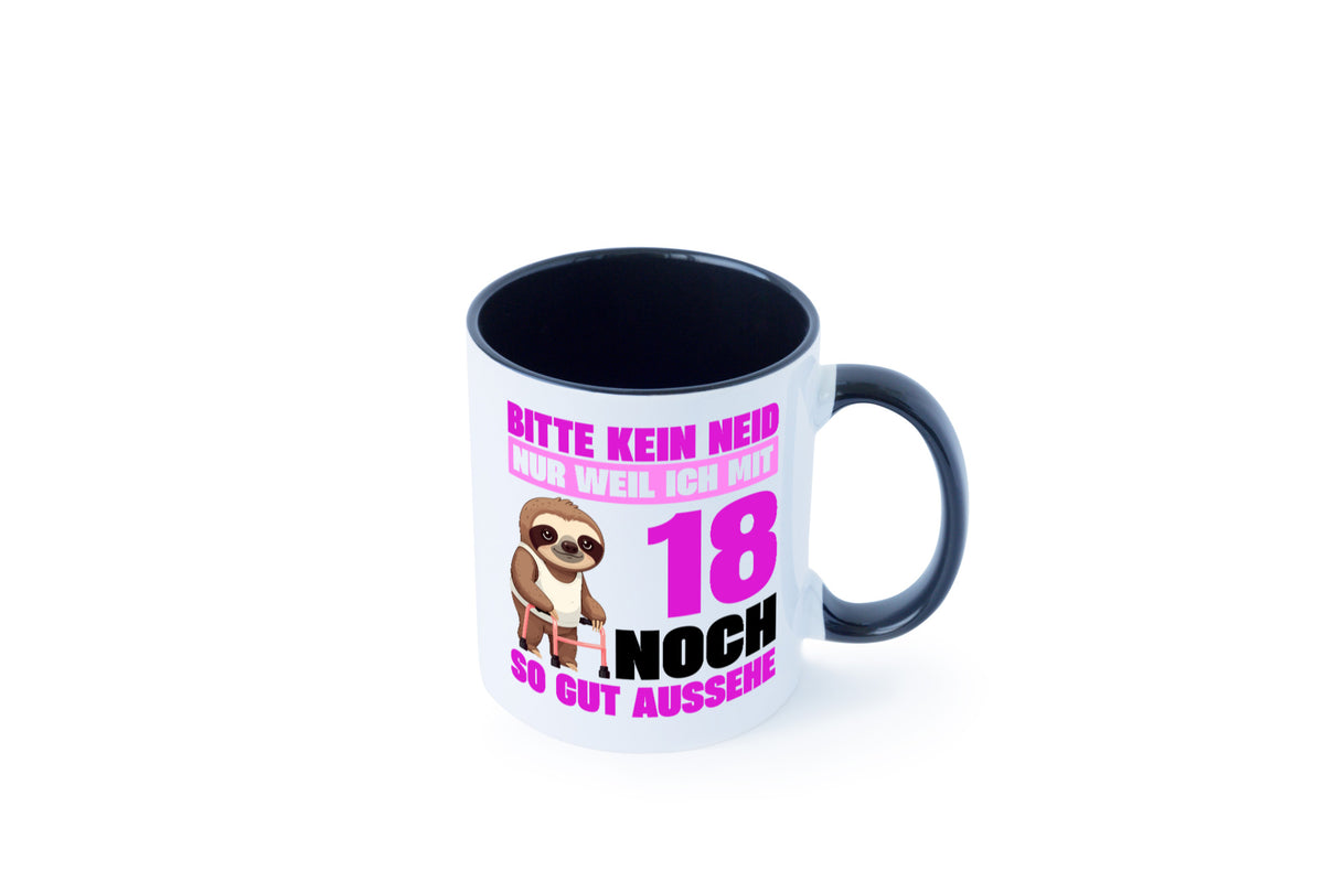 18. Geburtstag | Bitte kein neid Faultier 18 Jahre Geschenk Geschenkidee Tasse