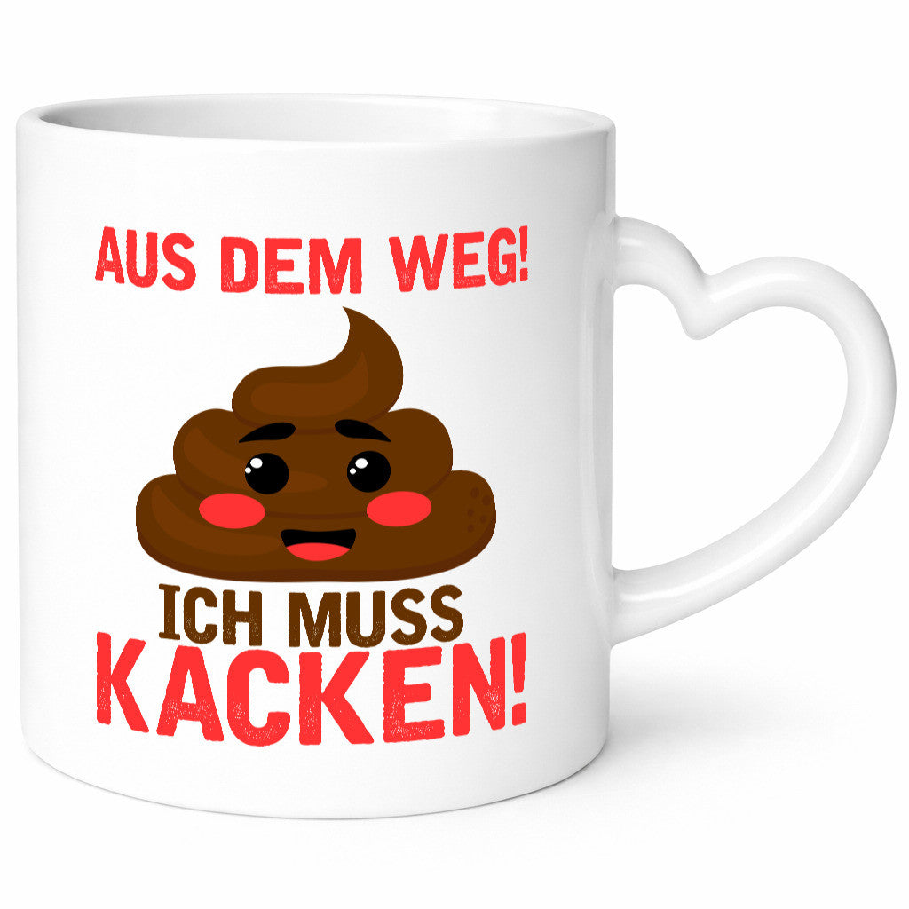Aus dem weg ich muss kacken | Toiletten Spruch Pupsen Geschenkidee Humor Tasse