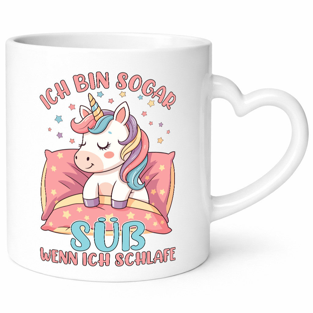 Bin süß wenn ich schlafe | Einhorn v2 Humor Geschenkidee Tasse