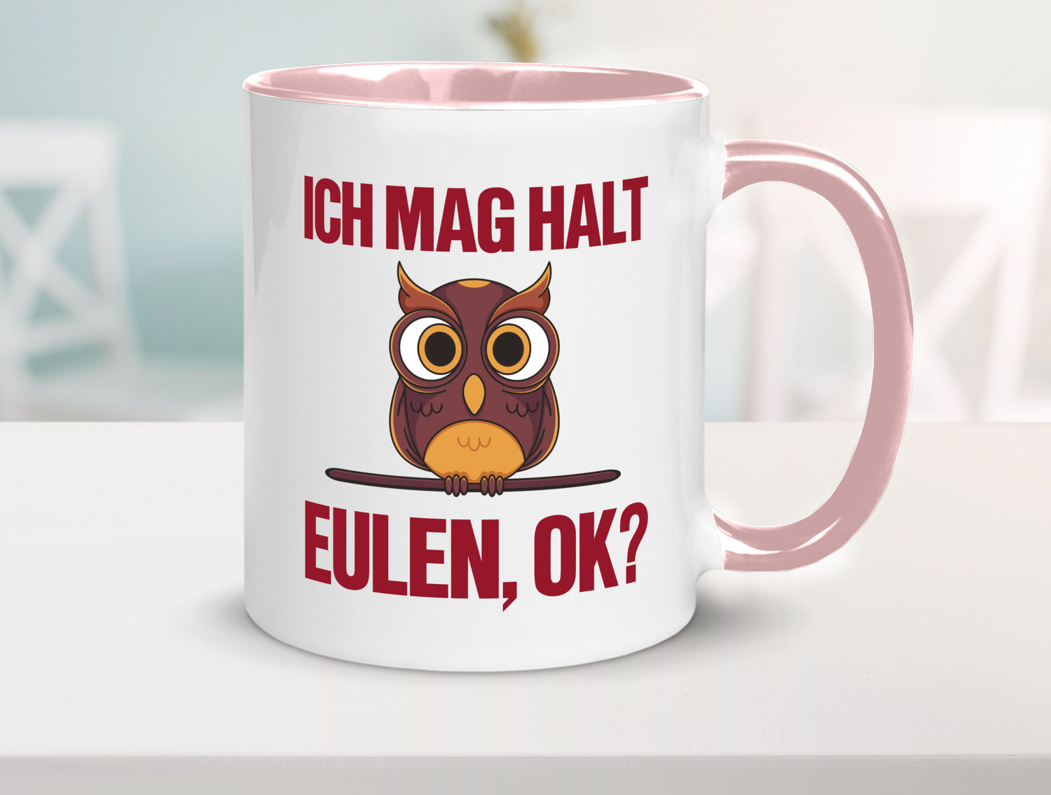 Ich mag Eulen | Spruch süße Eule Motiv lustiger Geschenk Humor Geschenkidee