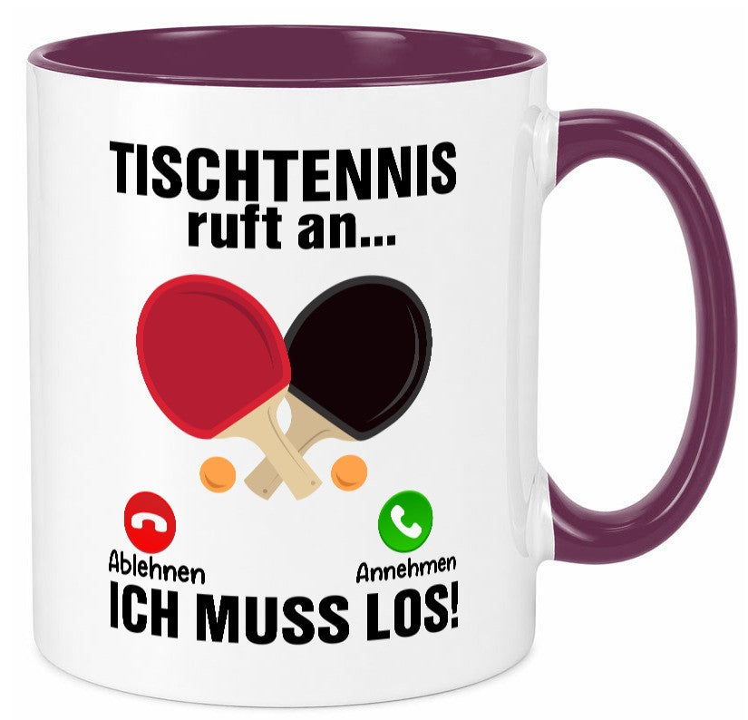 Tischtennis ruft an | Tennis spielen v2 Humor Geschenkidee Tasse