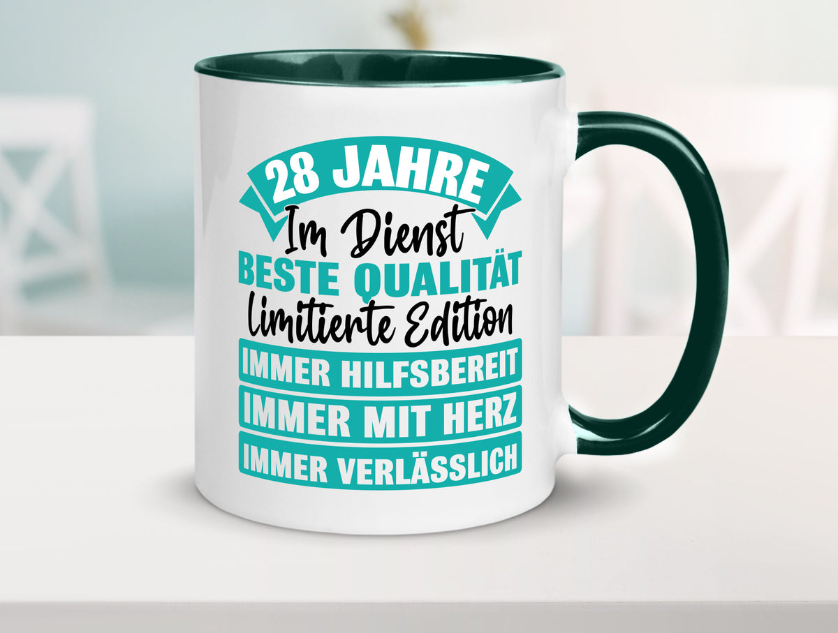 28 Jahre im Dienst | Jubiläum Arbeit lustig Kollegen Büro Geschenk Tasse