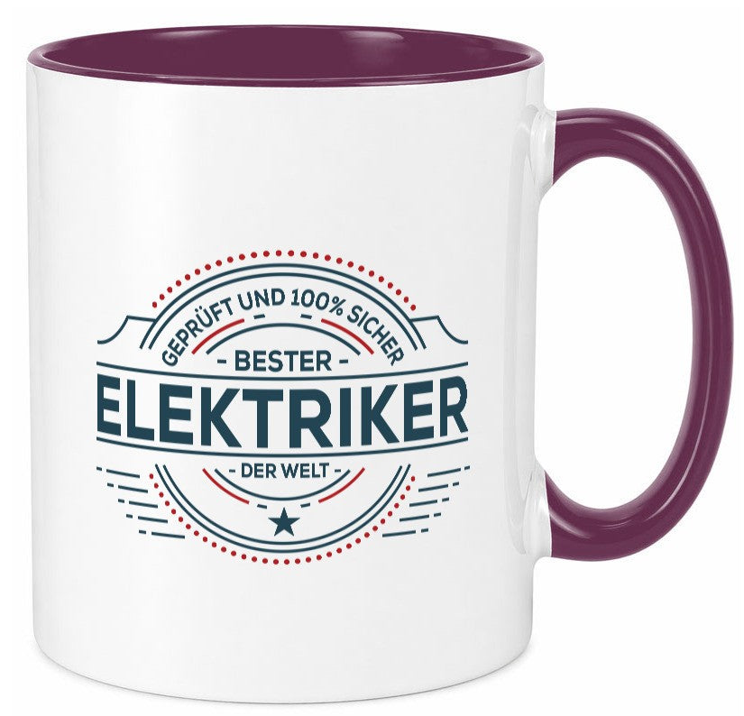 Geprüft und sicher: Elektriker | Elektronik Elektrotechnik lustig Humor Tasse